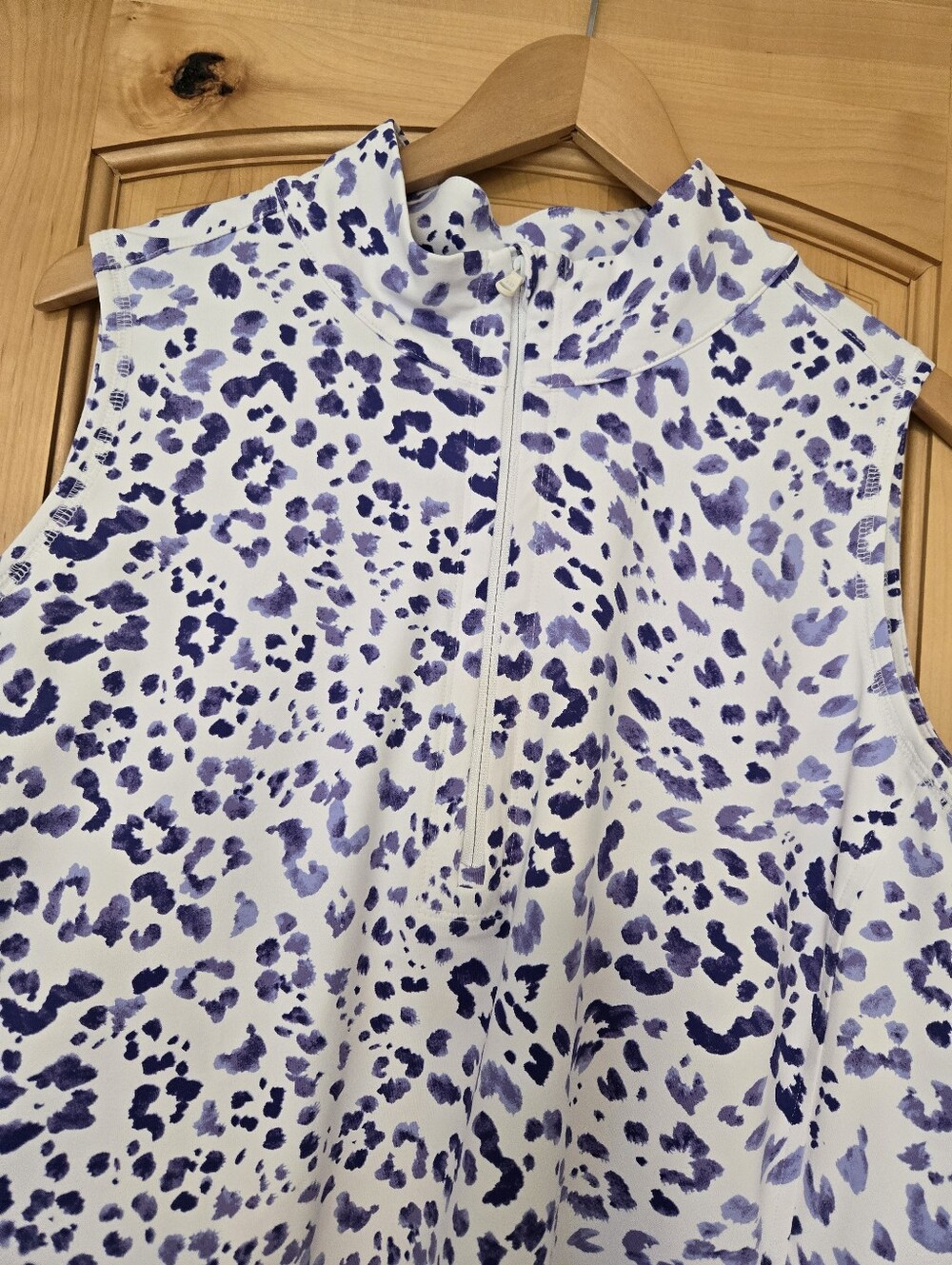 Tommy Bahama Island Zone Sleeveless Blue White Leopard Print Dress w/ Pockets XL - Picture 5 of 7